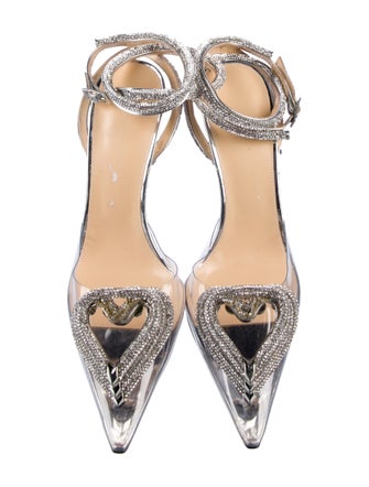 Mach & Mach Leather Crystal Embellishments D'Orsay Pumps