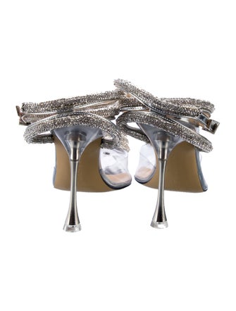 Mach & Mach Leather Crystal Embellishments D'Orsay Pumps