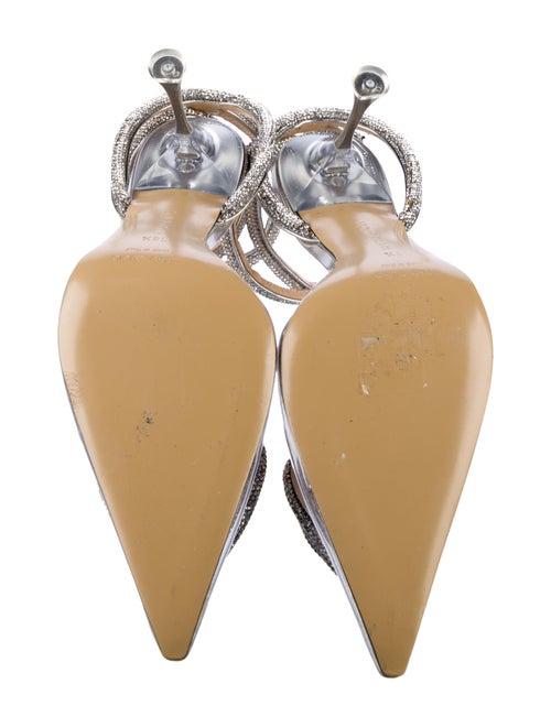 Mach & Mach Leather Crystal Embellishments D'Orsay Pumps