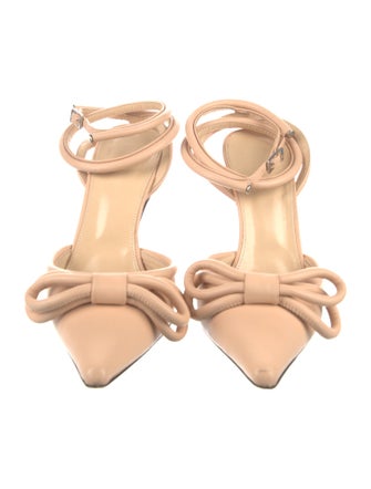 Mach & Mach Leather Floral Print D'Orsay Pumps