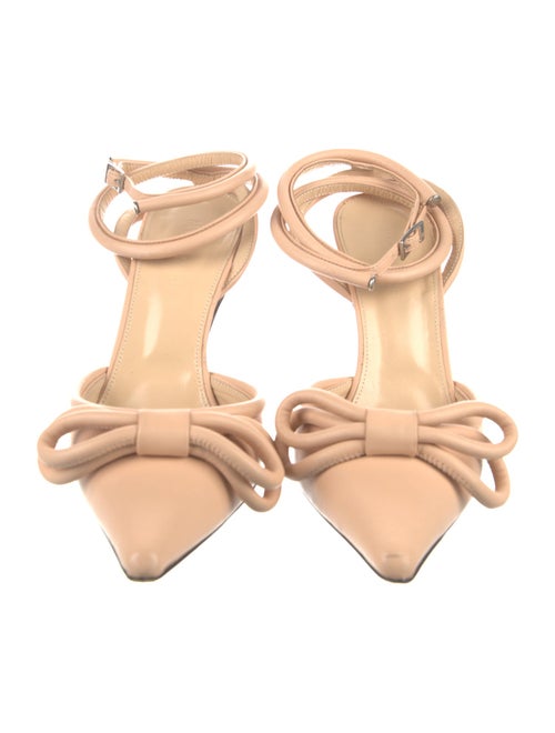 Mach & Mach Leather Floral Print D'Orsay Pumps