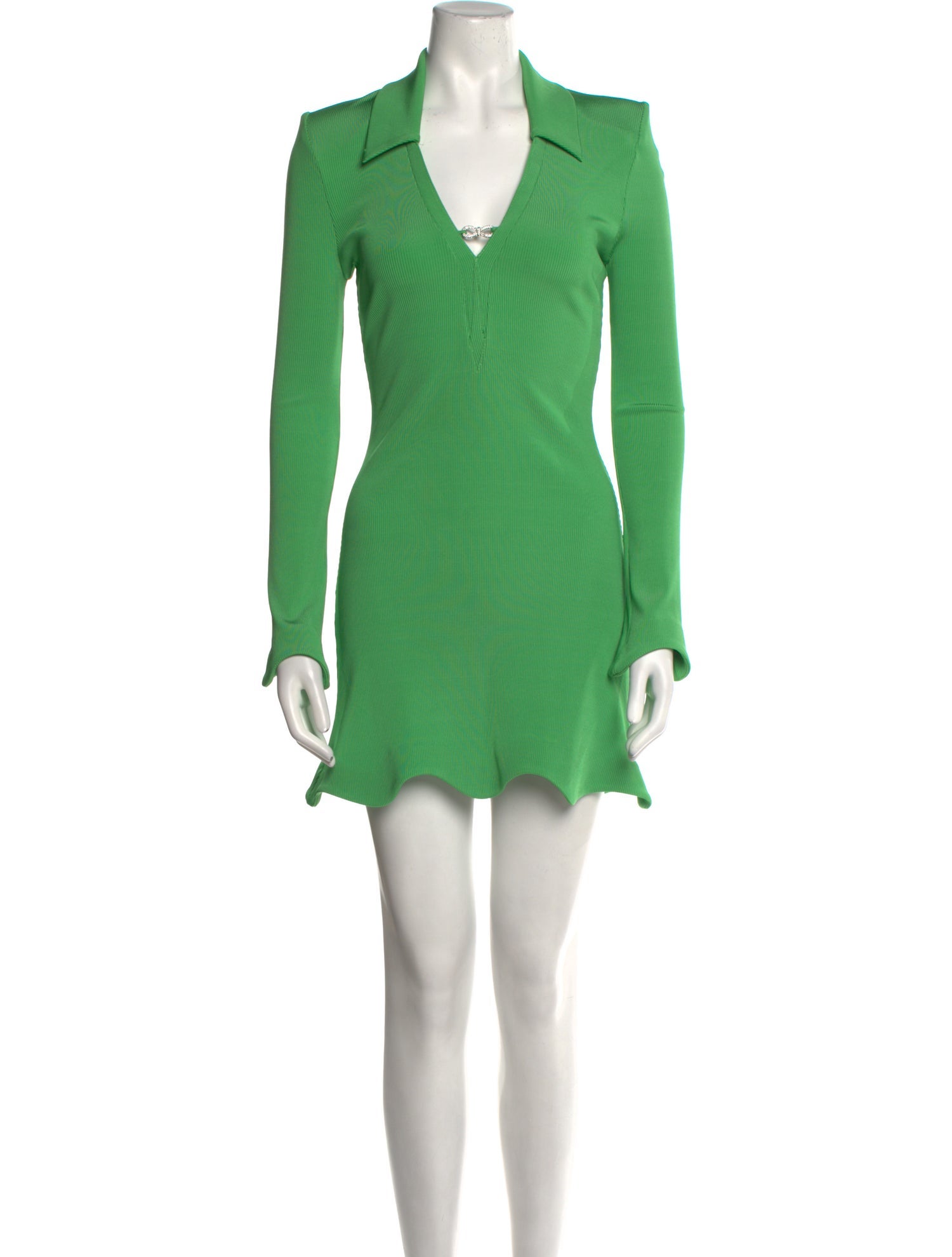 Mach & Mach V-Neck Mini Dress