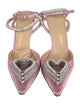 Mach & Mach Satin Crystal Embellishments Slingback Pumps