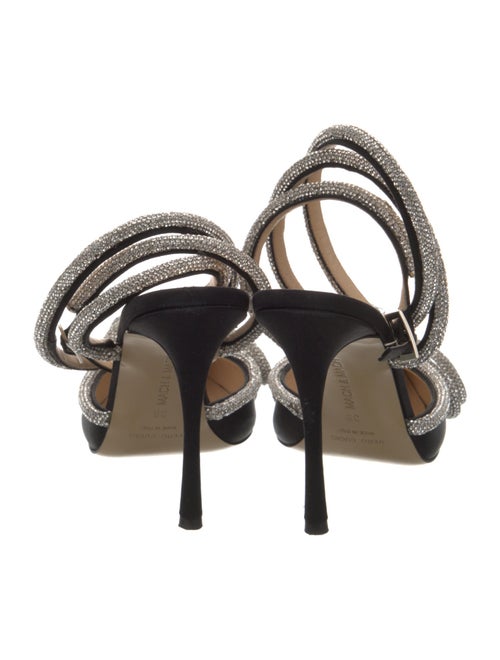 Mach & Mach Satin Bow Accents Slingback Pumps