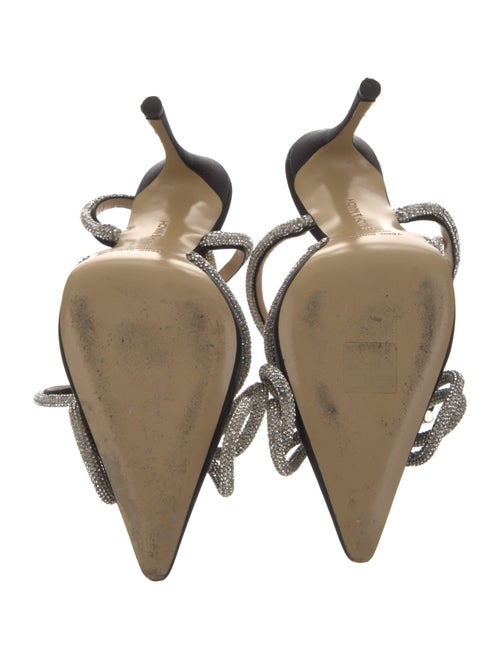 Mach & Mach Satin Bow Accents Slingback Pumps