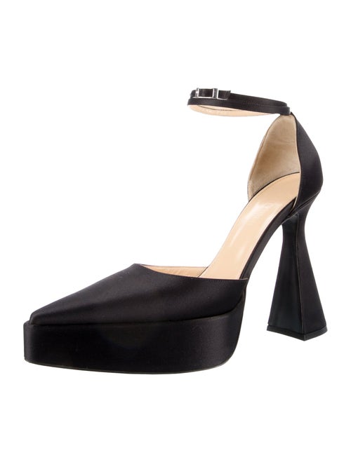 Mach & Mach Satin Bow Accents D'Orsay Pumps