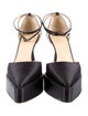 Mach & Mach Satin Bow Accents D'Orsay Pumps