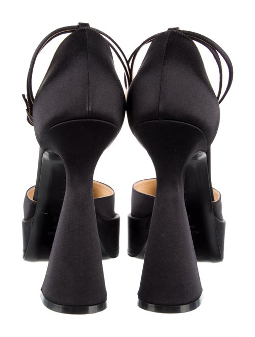 Mach & Mach Satin Bow Accents D'Orsay Pumps