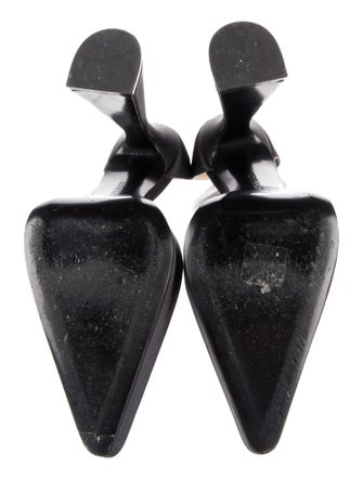 Mach & Mach Satin Bow Accents D'Orsay Pumps