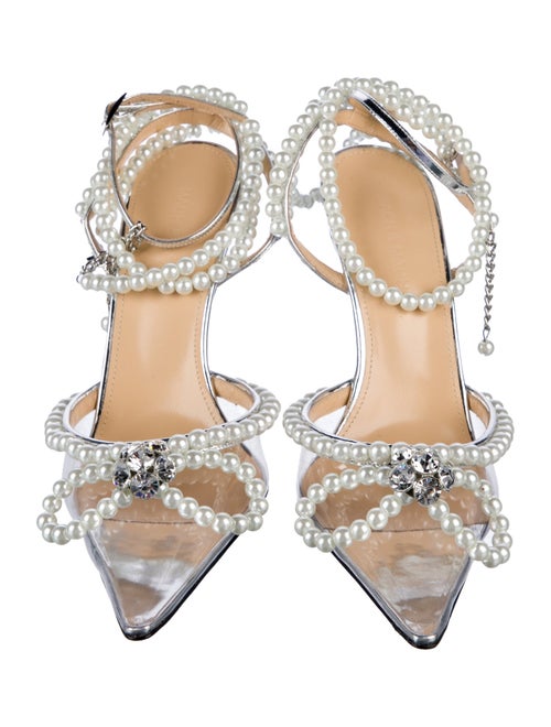 Mach & Mach Faux Pearl Accents Crystal Embellishments D'Orsay Pumps