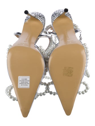 Mach & Mach Faux Pearl Accents Crystal Embellishments D'Orsay Pumps