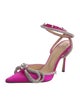Mach & Mach Satin Bow Accents D'Orsay Pumps