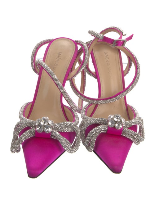 Mach & Mach Satin Bow Accents D'Orsay Pumps
