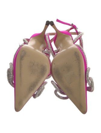 Mach & Mach Satin Bow Accents D'Orsay Pumps