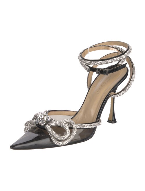 Mach & Mach Satin Bow Accents Slingback Pumps