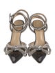 Mach & Mach Satin Bow Accents Slingback Pumps