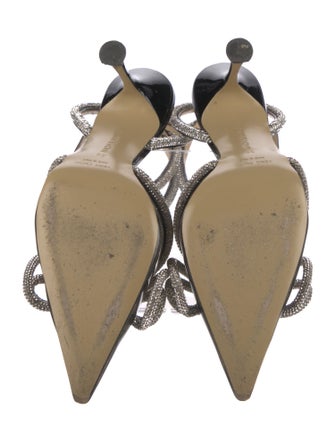 Mach & Mach Satin Bow Accents Slingback Pumps