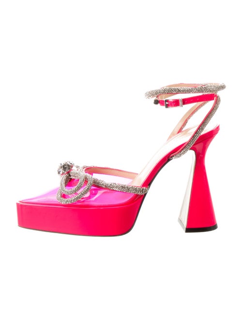 Mach & Mach Crystal Bow Accents Slingback Pumps