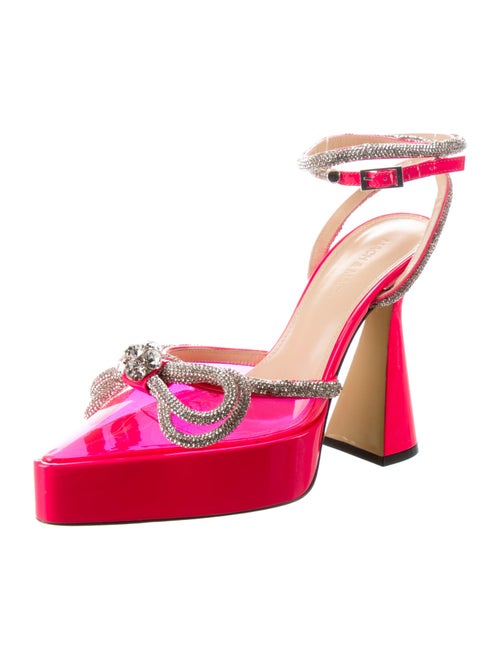 Mach & Mach Crystal Bow Accents Slingback Pumps
