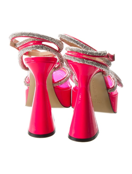 Mach & Mach Crystal Bow Accents Slingback Pumps