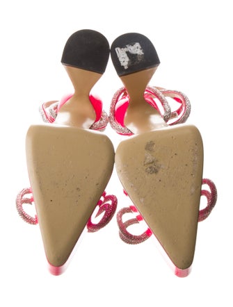 Mach & Mach Crystal Bow Accents Slingback Pumps