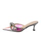 Mach & Mach Leather Bow Accents Mules