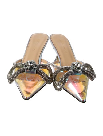 Mach & Mach Leather Bow Accents Mules