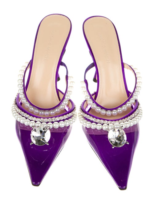 Mach & Mach Faux Pearl Accents PVC Mules
