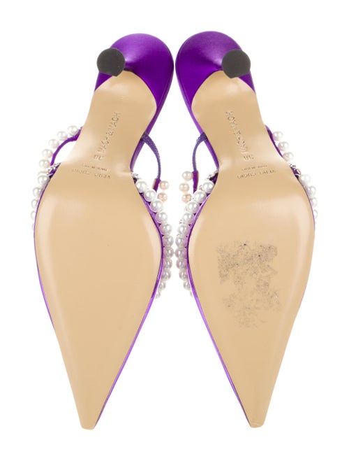 Mach & Mach Faux Pearl Accents PVC Mules