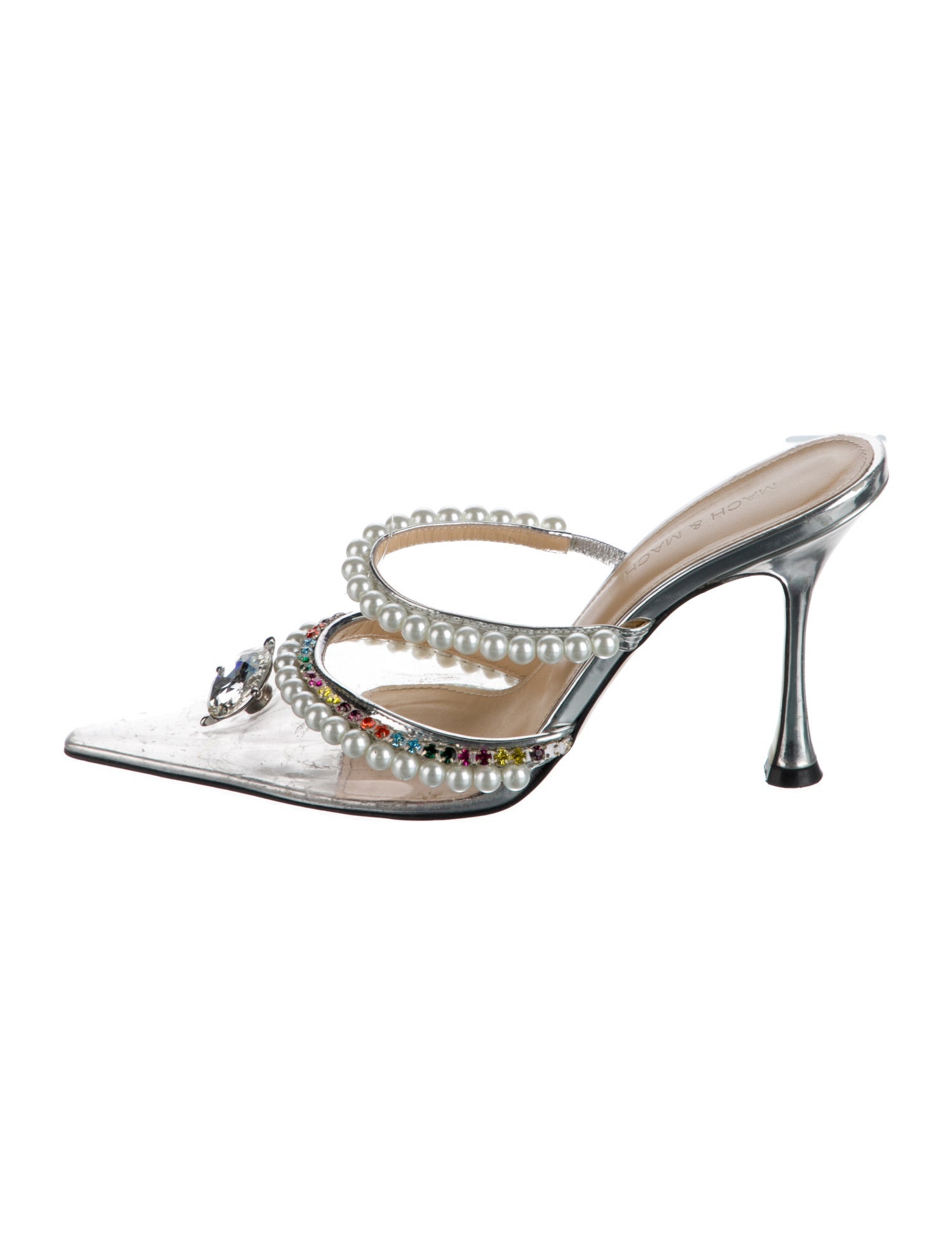 Mach & Mach PVC Crystal Embellishments Mules