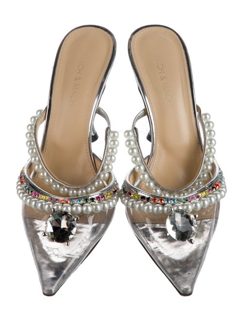 Mach & Mach PVC Crystal Embellishments Mules