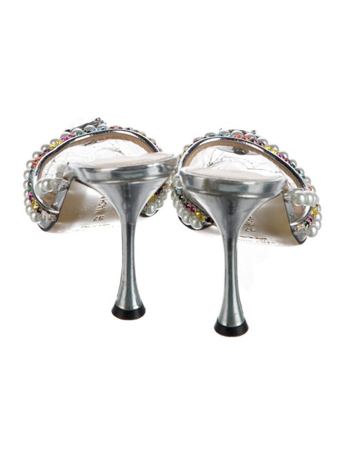 Mach & Mach PVC Crystal Embellishments Mules