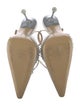 Mach & Mach Faux Pearl Accents Satin Slingback Pumps