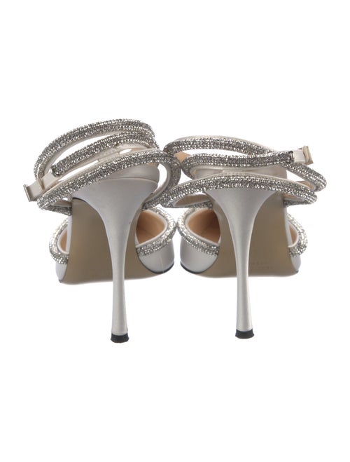 Mach & Mach Satin Bow Accents D'Orsay Pumps
