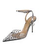 Mach & Mach PVC Crystal Embellishments Slingback Pumps