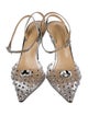 Mach & Mach PVC Crystal Embellishments Slingback Pumps