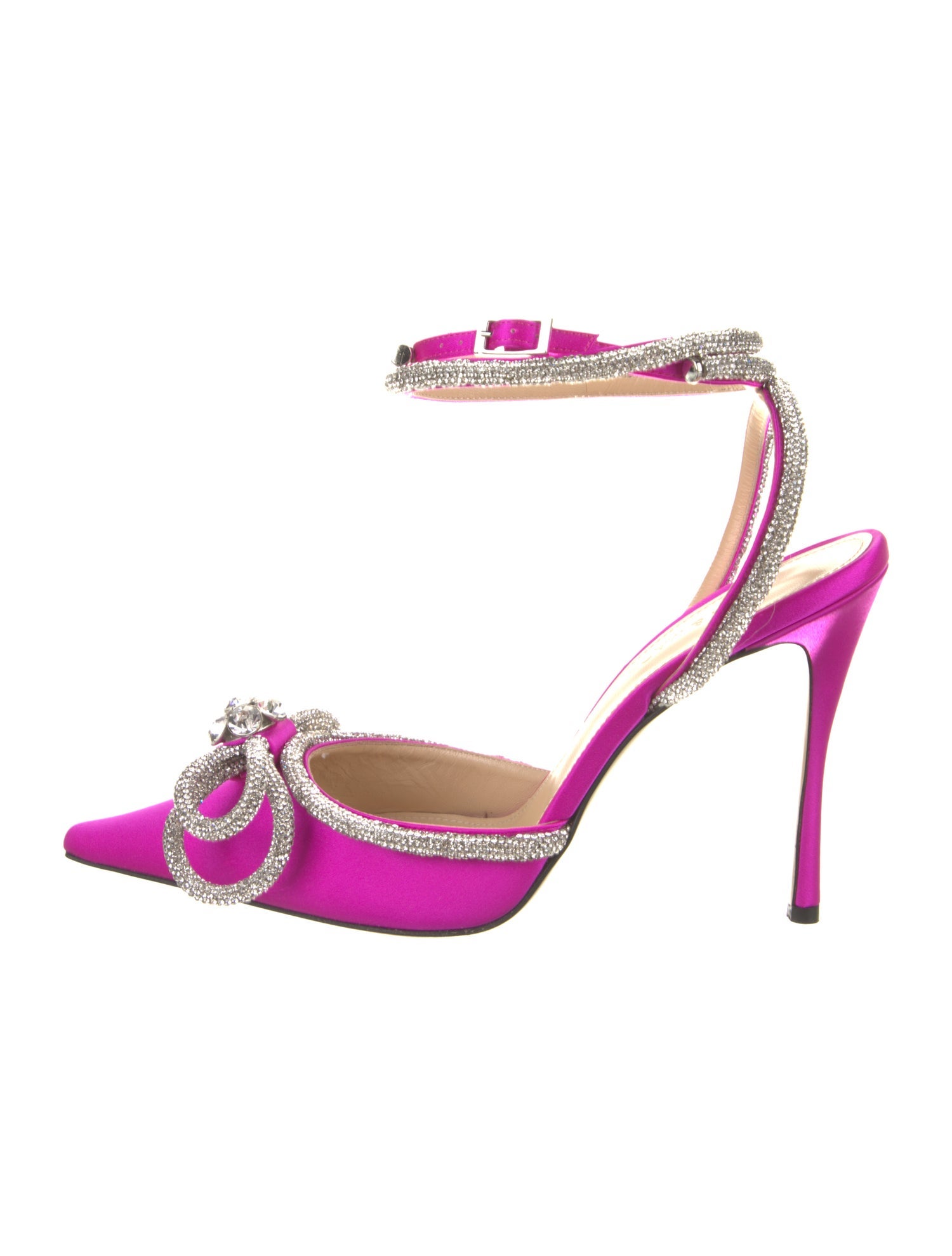 Mach & Mach Satin Glitter Accents D'Orsay Pumps