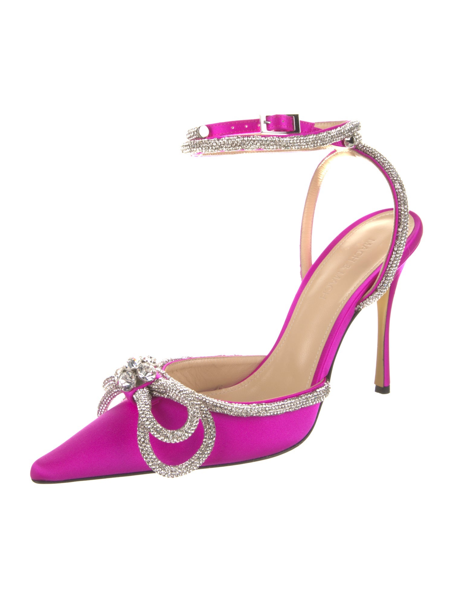 Mach & Mach Satin Glitter Accents D'Orsay Pumps