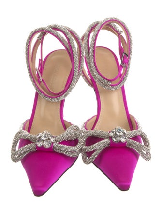 Mach & Mach Satin Printed Slingback Pumps