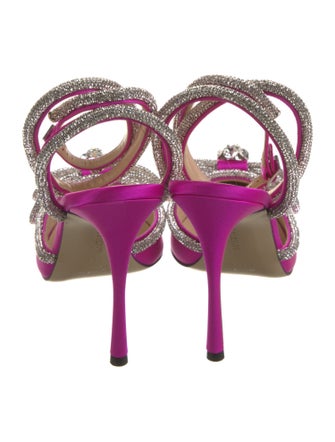 Mach & Mach Satin Printed Slingback Pumps