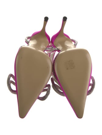 Mach & Mach Satin Printed Slingback Pumps