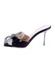 Mach & Mach Patent Leather Bow Accents Slides