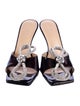 Mach & Mach Patent Leather Bow Accents Slides