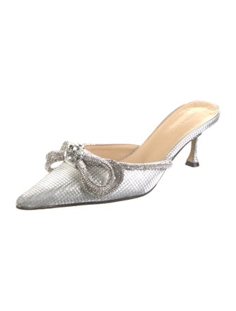 Mach & Mach Glitter Bow Accents Mules