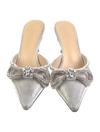 Mach & Mach Glitter Bow Accents Mules