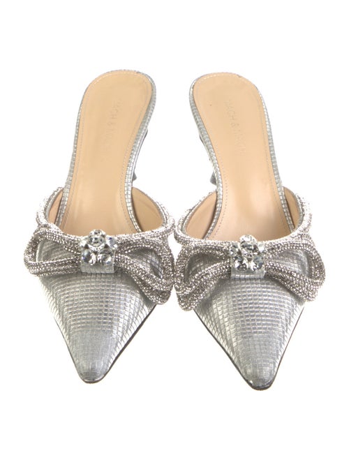 Mach & Mach Glitter Bow Accents Mules
