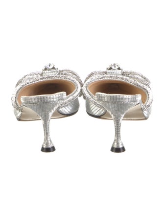 Mach & Mach Glitter Bow Accents Mules