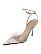 Mach & Mach Leather Crystal Embellishments Slingback Pumps