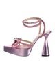 Mach & Mach Patent Leather Bow Accents Sandals