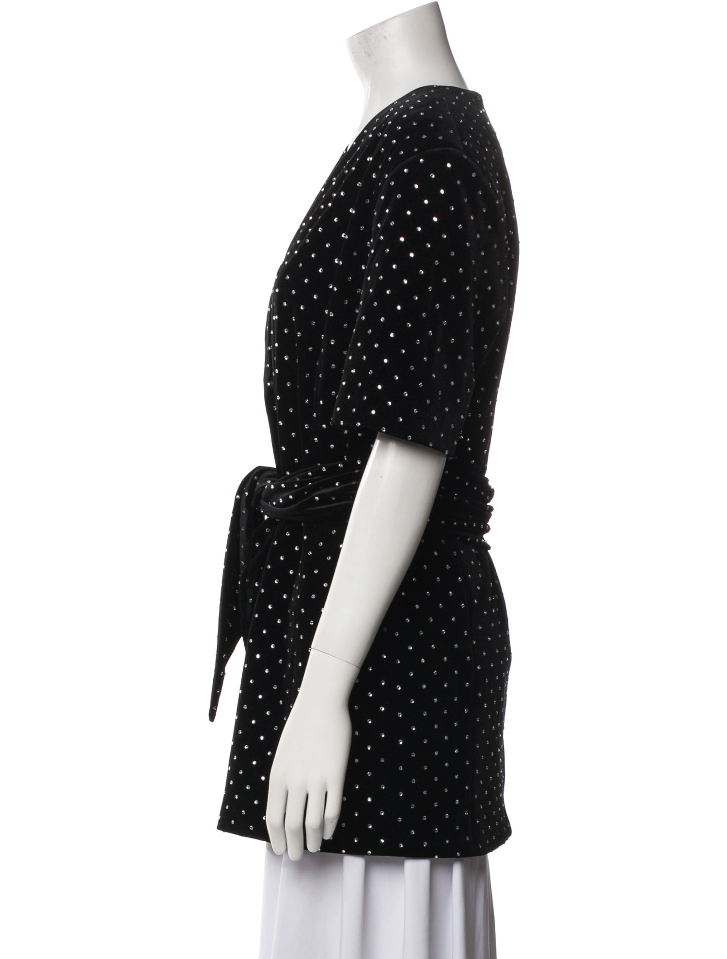 Mach & Mach Polka Dot Print V-Neck Tunic